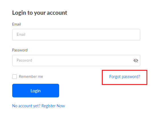 Nook - Forgot Your Password Link